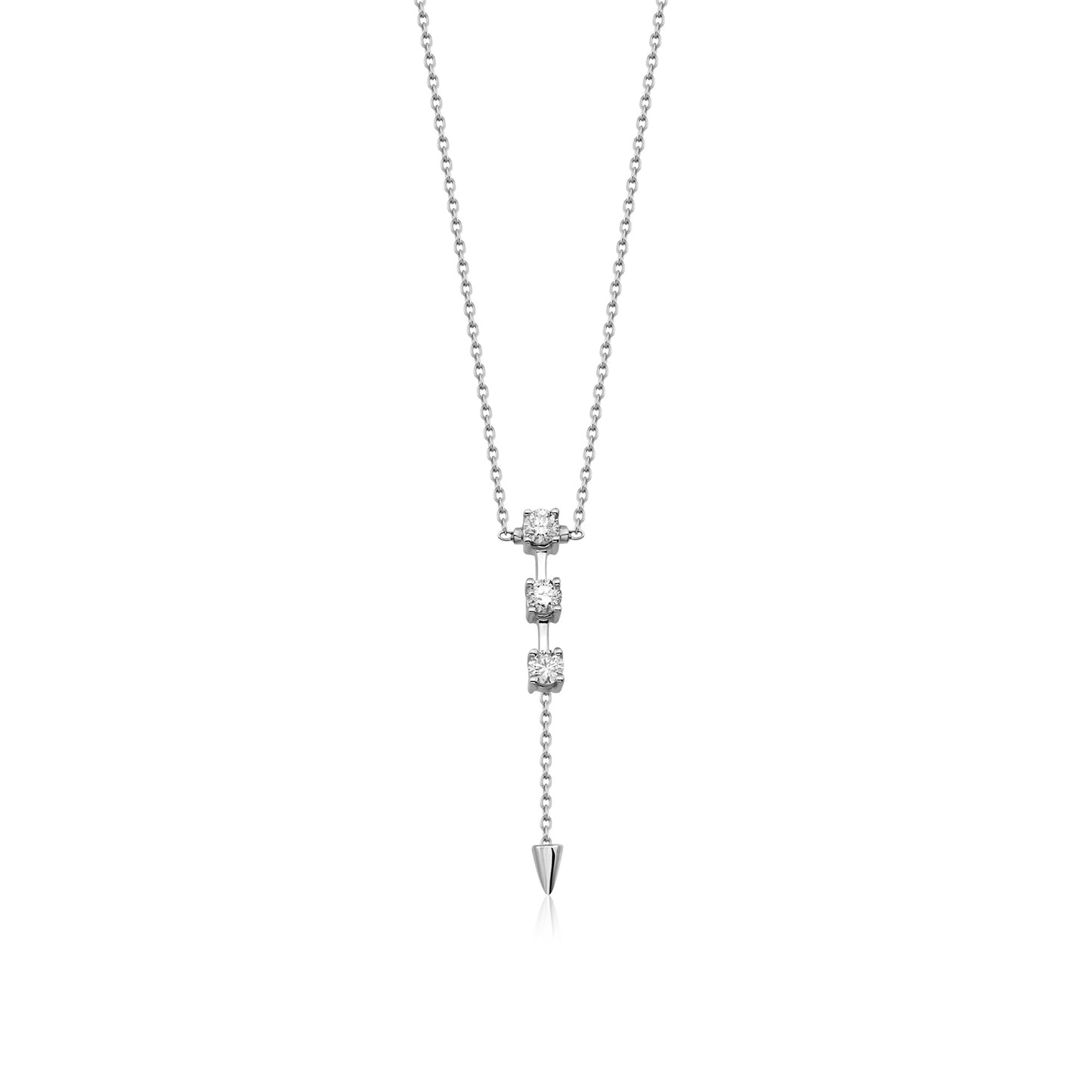 Pırlanta Üç Taşlı Kolye