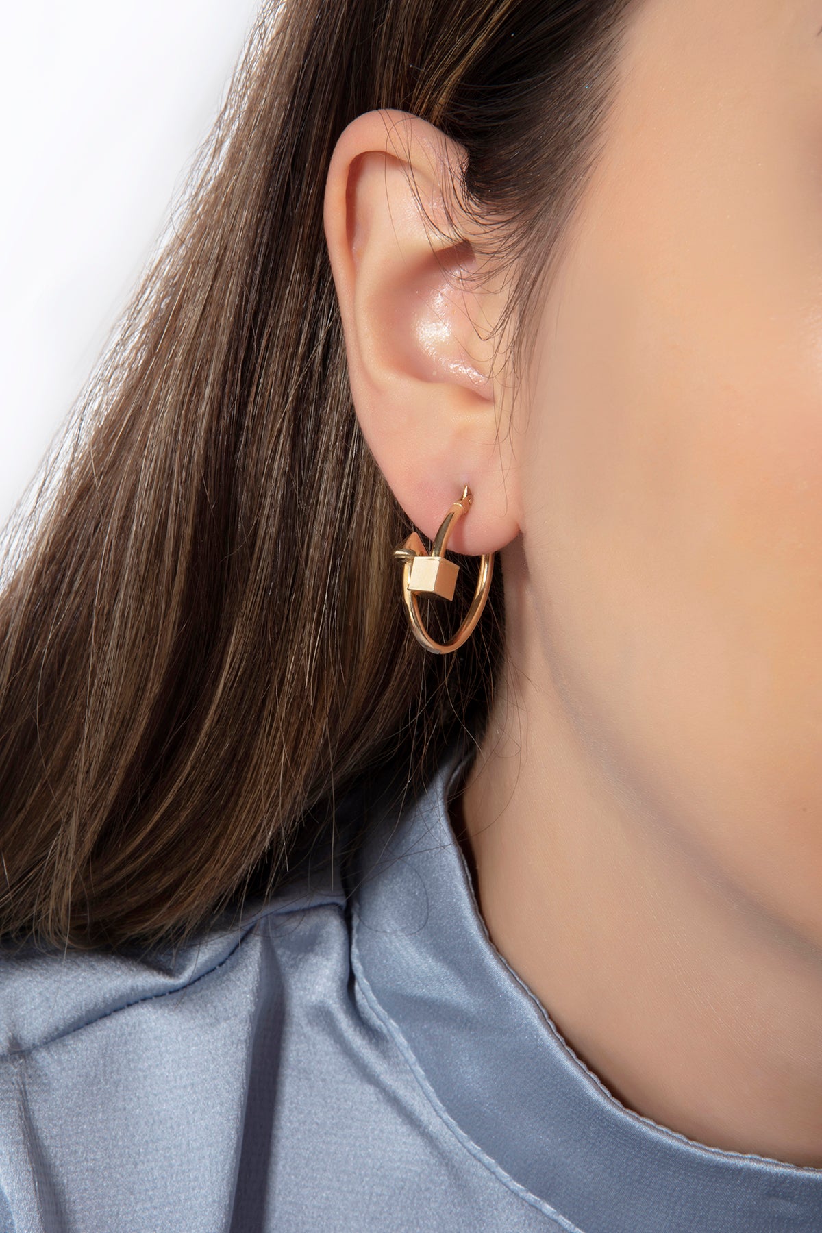 Geometrik Oval Küpe