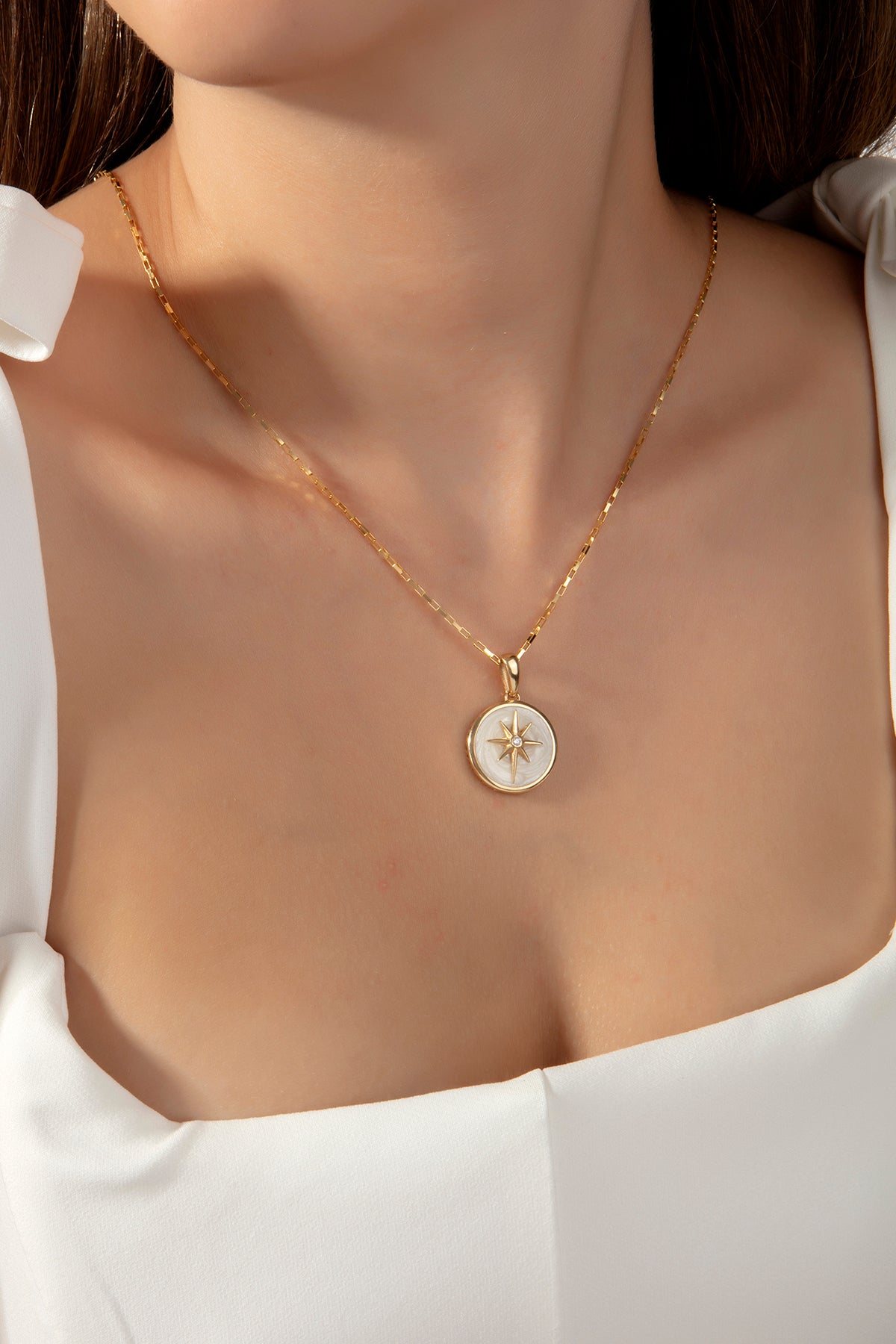 Sedefli Kutup Yıldızı Kolye