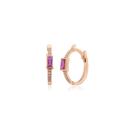 Pırlanta Renkli Taşlı Küpe